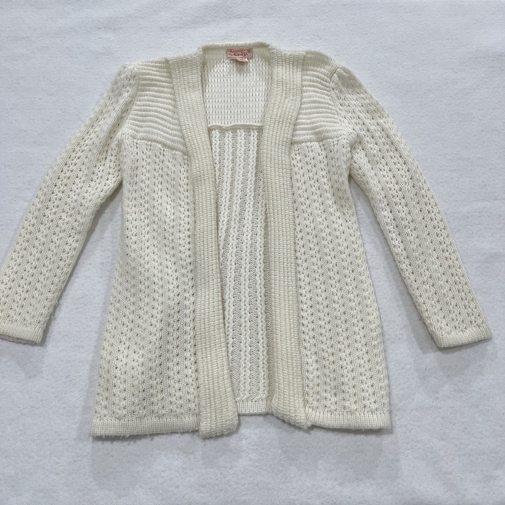 Country Craft Crocheted Crochet Cardigan Sweater Size Small Cottagecore Vintage